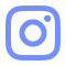 Blue Instagram logo featuring a stylized camera outline on a transparent background.