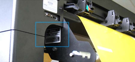 S Class Series serial mumber on the back of the cutter body, just right of the power connections