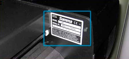 The SummaSign SL serial number on the inside-back of the cutter end-cap, on the side of your cutter that is opposite your control panel
